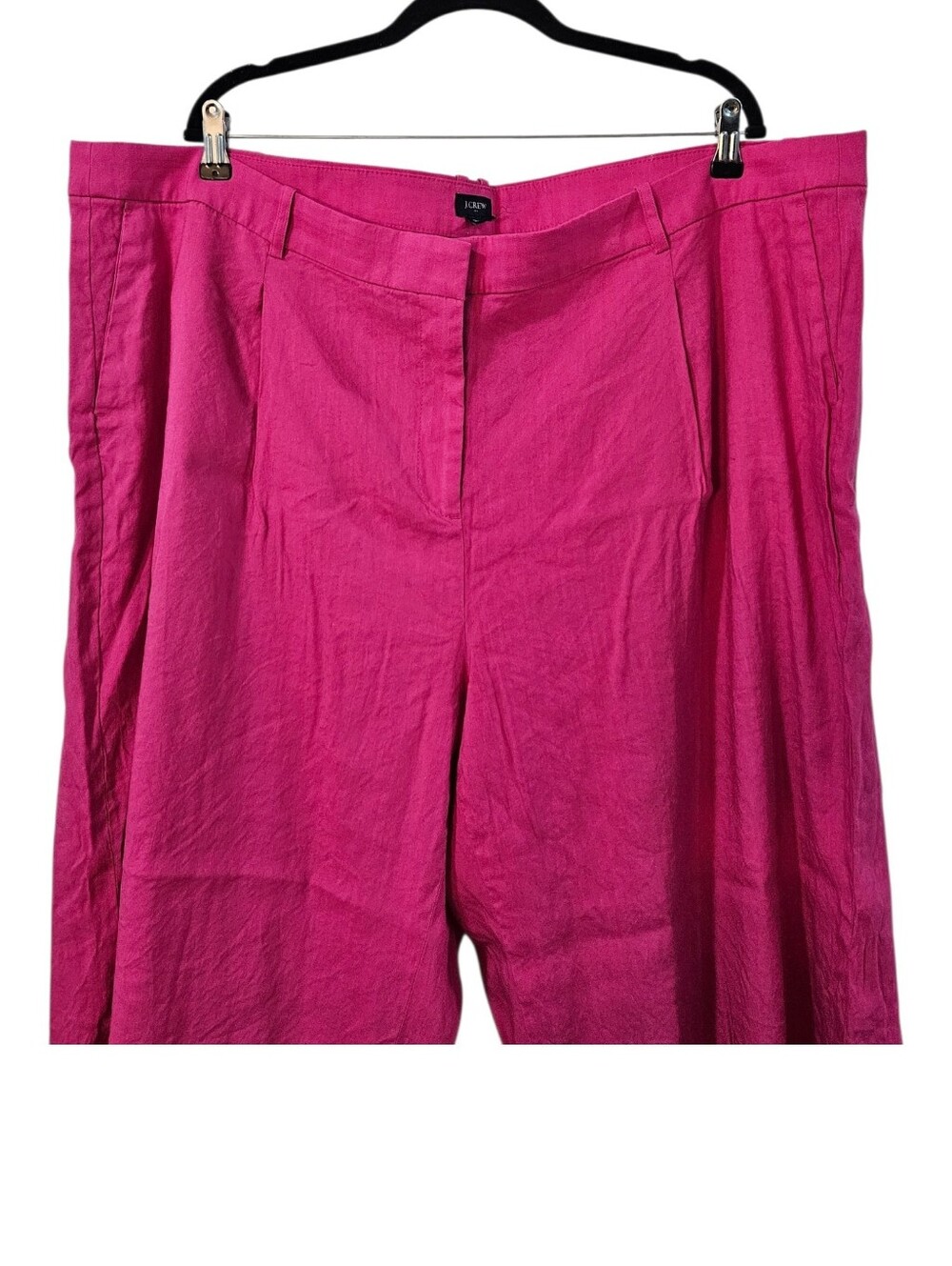J.Crew Factory Linen-blend Wide-leg Pleated Trouser Pant Size 24 - Picture 3 of 8